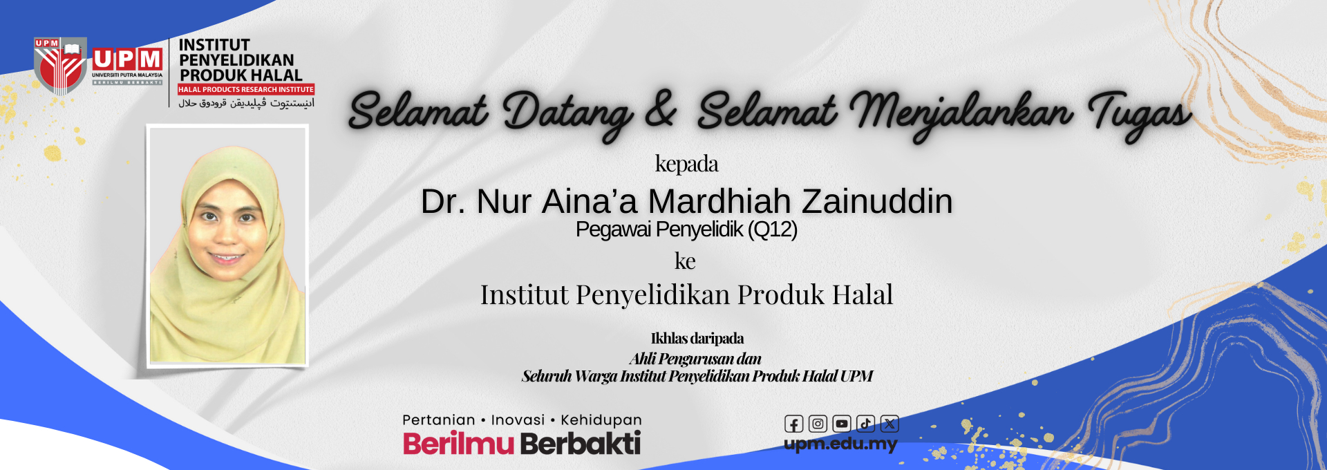 Welcome Dr. Nur Aina'a